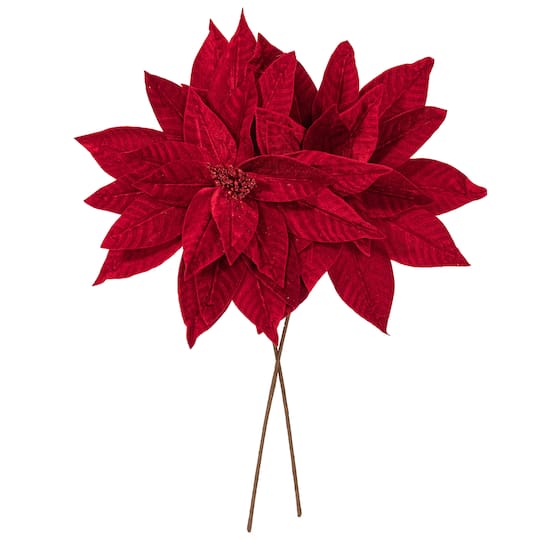 Vickerman 21.5" Red Poinsettia Stems, 2ct. | Michaels®